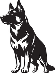 Black and White Vector Dog Illustration | High-Quality Pet Silhouette Art