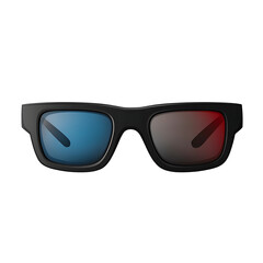  Black 3D Movie Glasses isolated on transparent background  png.