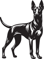 Black and White Vector Dog Illustration | High-Quality Pet Silhouette Art