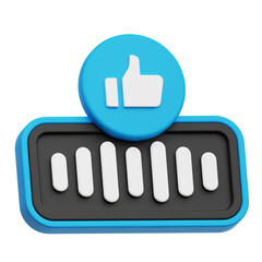 audio 3d icon isolated on the transparent background