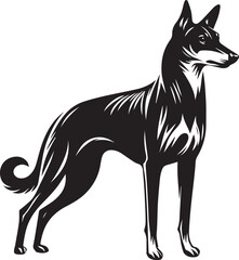Black and White Vector Dog Illustration | High-Quality Pet Silhouette Art