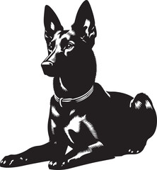 Black and White Vector Dog Illustration | High-Quality Pet Silhouette Art