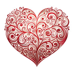  Heart with Swirls  Isolated on transparent background