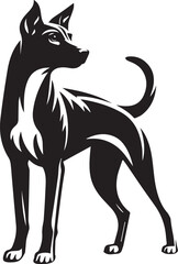Black and White Vector Dog Illustration | High-Quality Pet Silhouette Art