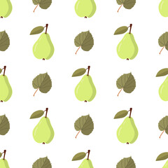 Green pear and leaf pattern
