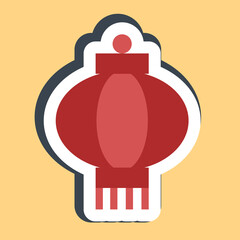 Obraz premium Sticker chinese lantern. Chinese New Year celebration elements. Good for prints, posters, logo, party decoration, greeting card, etc.