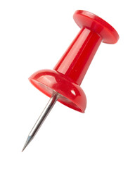 Red Push Pin Thumbtack Isolated on White Background as Transparent. PNG. AI GENERATED