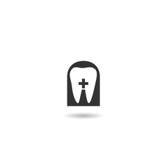 Dental logo icon with shadow