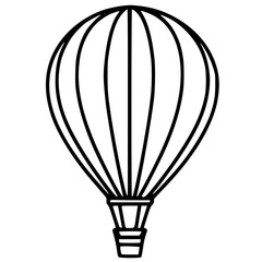 Obraz premium One line hot air balloon silhouette
