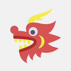 Icon chinese dragon. Chinese New Year celebration elements. Icons in flat style. Good for prints, posters, logo, party decoration, greeting card, etc.
