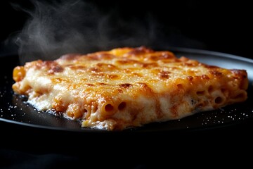 Baked Pasta with Melted Cheese Close up Food Photography Italian Cuisine