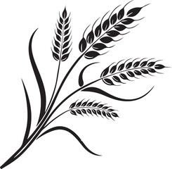 Obraz premium Black silhouette of a plant with a feather-like design on a white background