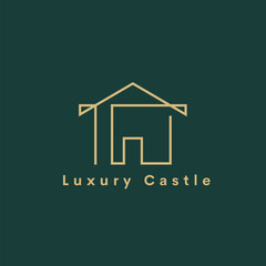 luxury castle Vector Logo Design 
