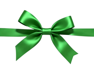 green ribbon bow