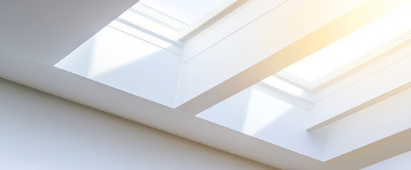 Natural light streaming through skylights in a modern interior space