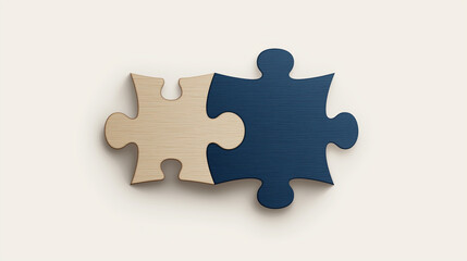 Obraz premium Blue Puzzle Piece with Rounded Edges on White Background Symbolizing Problem-Solving and Connection in Flat Vector Art Style.