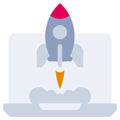 Rocket Startup Flat Icon Style Icon, Business and Marketing Flat Icon Style Icon