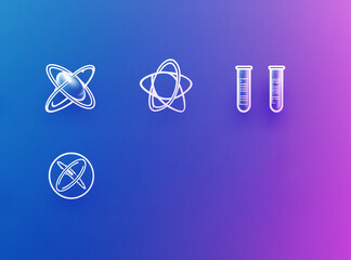 Clean, Minimalist Science Symbols in a Striking Monochrome Design.