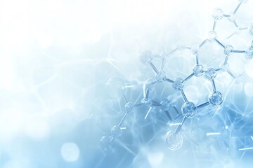 Obraz premium White and light blue medical abstract gradient background with molecule