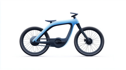 Naklejka premium Eco-Friendly Transportation Depicted Through a Minimalistic Bicycle with Blue Frame and Black Tires, Created in Vector Art on a White Background.