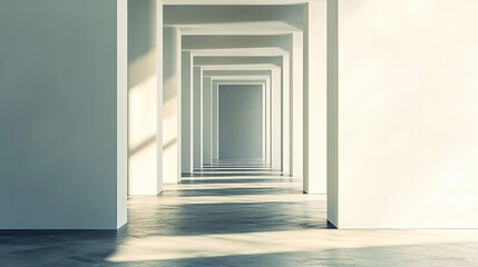 The interior of a modern architectural space with geometric minimalism, intended for construction, high-end residential, and related promotional and design purposes in design and art.