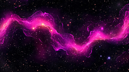 Fototapeta premium Vibrant pink cosmic waves in starry galaxy background create mesmerizing scene