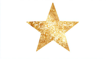 Fototapeta premium Flat Vector Design of a Golden Five Pointed Star with Shine Effect Representing Prestige and Achievement.