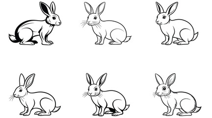 set of easter rabbits