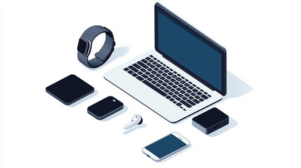 High Quality Minimalist Tech Icons Displayed on a Clean White Background.