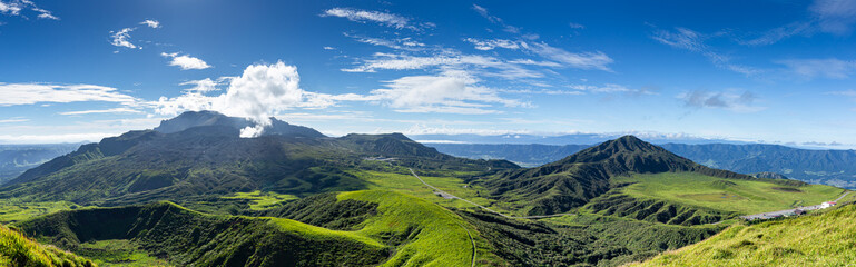 阿蘇山火口と草千里