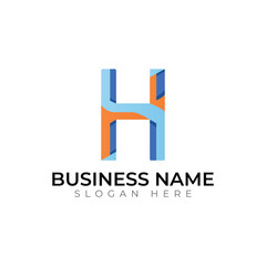 H letter abstract typography creative logo design