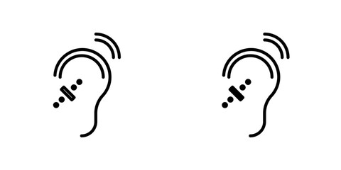 Assistive listening systems flat Icons in line outline and flat solid style on white background