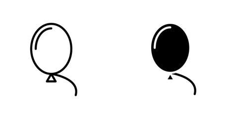 Balloon flat Icons in line outline and flat solid style on white background © Abstractor