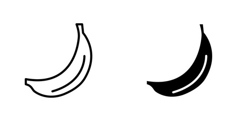 banana flat Icons in line outline and flat solid style on white background