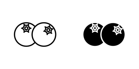 whiteberries flat Icons in line outline and flat solid style on white background