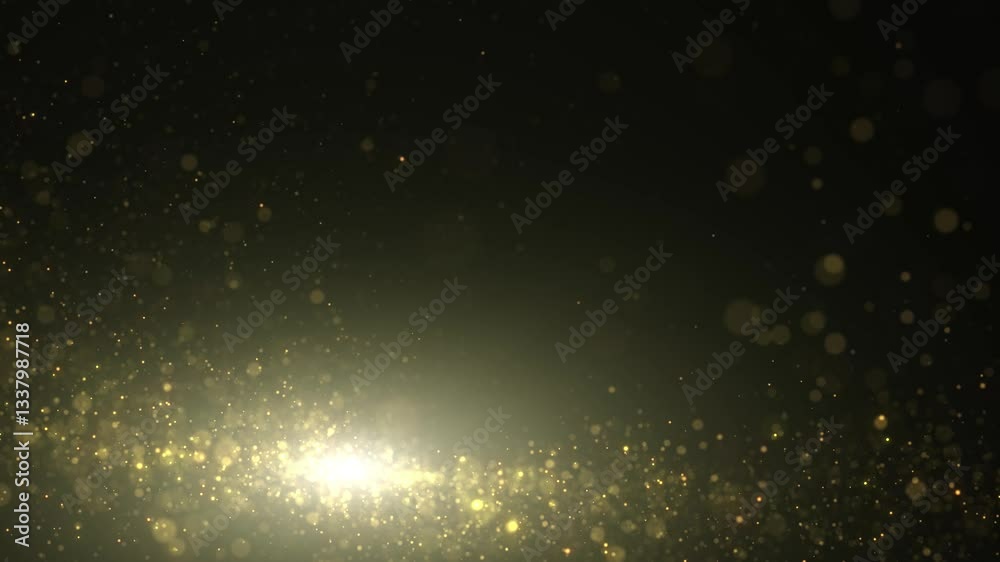 Poster artistic flickering gold colored particles loop motion background