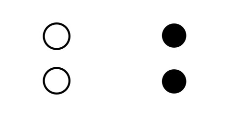 Colon sign flat Icons in line outline and flat solid style on white background