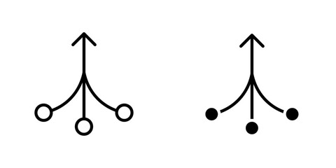 Consolidation flat Icons in line outline and flat solid style on white background