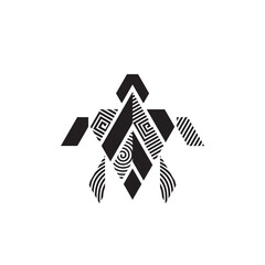 Ethnic Pattern Turtle Illustration Logo Design Vector