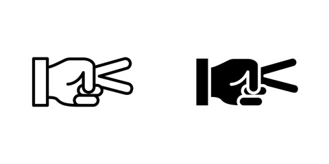 Hand scissors flat Icons in line outline and flat solid style on white background