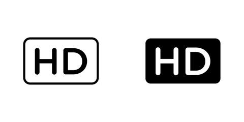 High definition flat Icons in line outline and flat solid style on white background