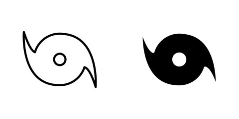 Hurricane flat Icons in line outline and flat solid style on white background