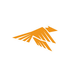 Orange Quick Sparrow Bird Fly, Industrial Style Logo Design Vector