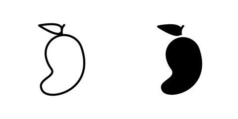 Mango flat Icons in line outline and flat solid style on white background