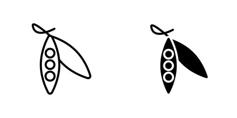 Peapod flat Icons in line outline and flat solid style on white background