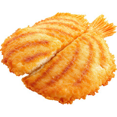 Crispy Fried Fish Isolated on White Background