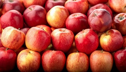 fresh ripe red apples as background