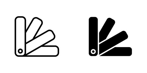 Swatchbook flat Icons in line outline and flat solid style on white background