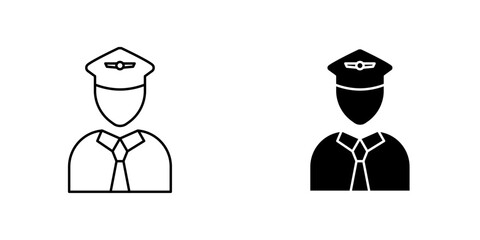 User pilot flat Icons in line outline and flat solid style on white background © Abstractor