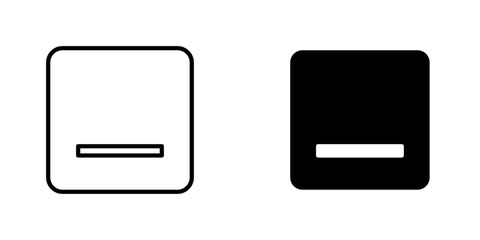 Window Minimize flat Icons in line outline and flat solid style on white background